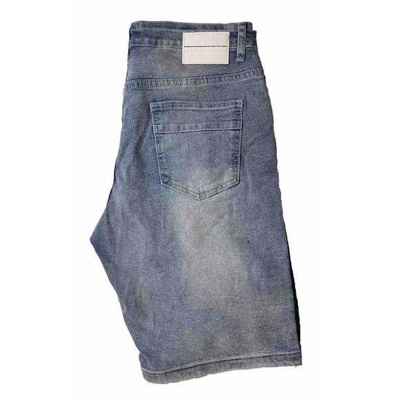 M.Society Politically Incorrect Denim Jean Shorts Size 34 7 Pockets Distressed - Picture 2 of 12